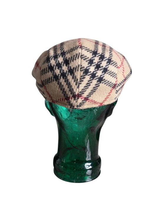 Vintage Burberry Wool Nova Check Newsboy Cap Size L - Picture 2 of 4